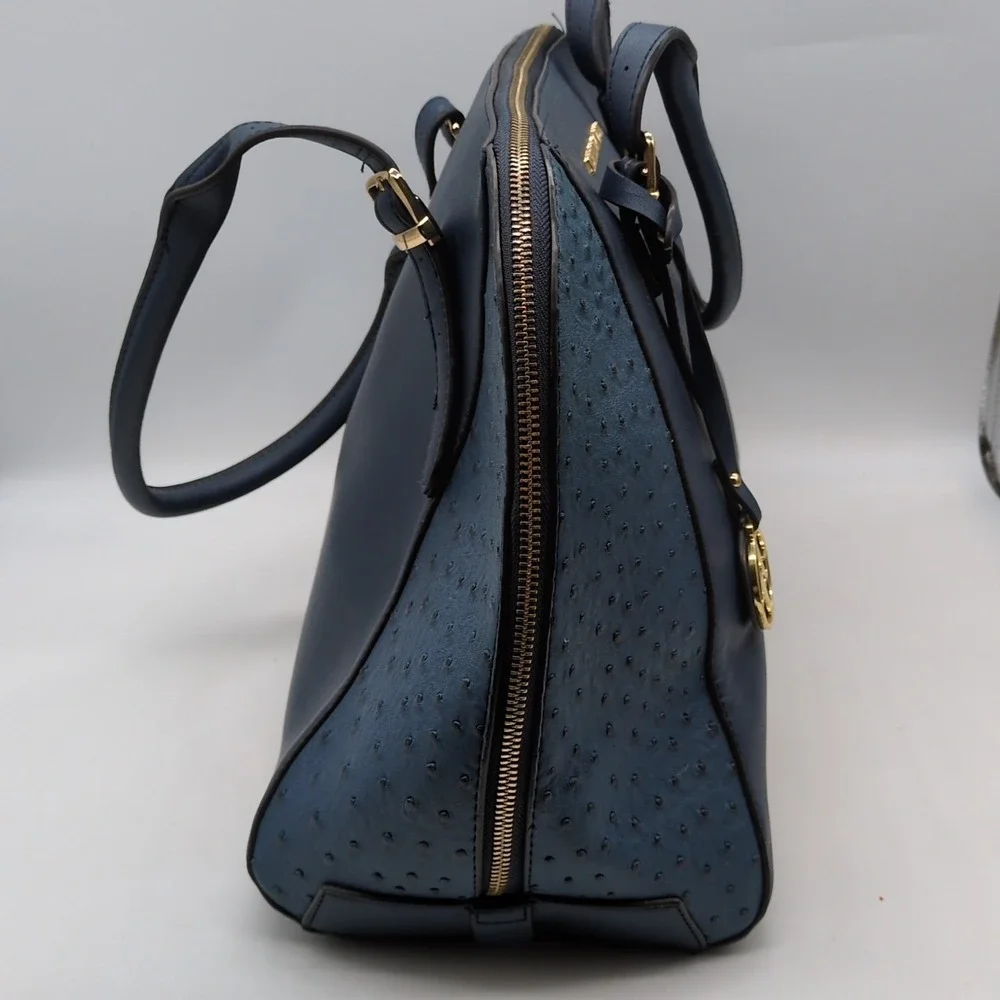 Adrienne Vittadini Purse Womens Blue‎ XL Tote Handbag Zip Around Double Strap